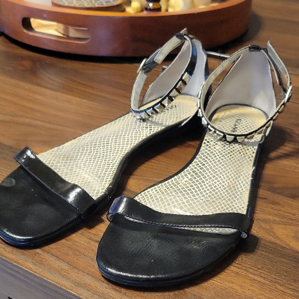 Gianni Bini Black Strap Stud Sandals Size 9